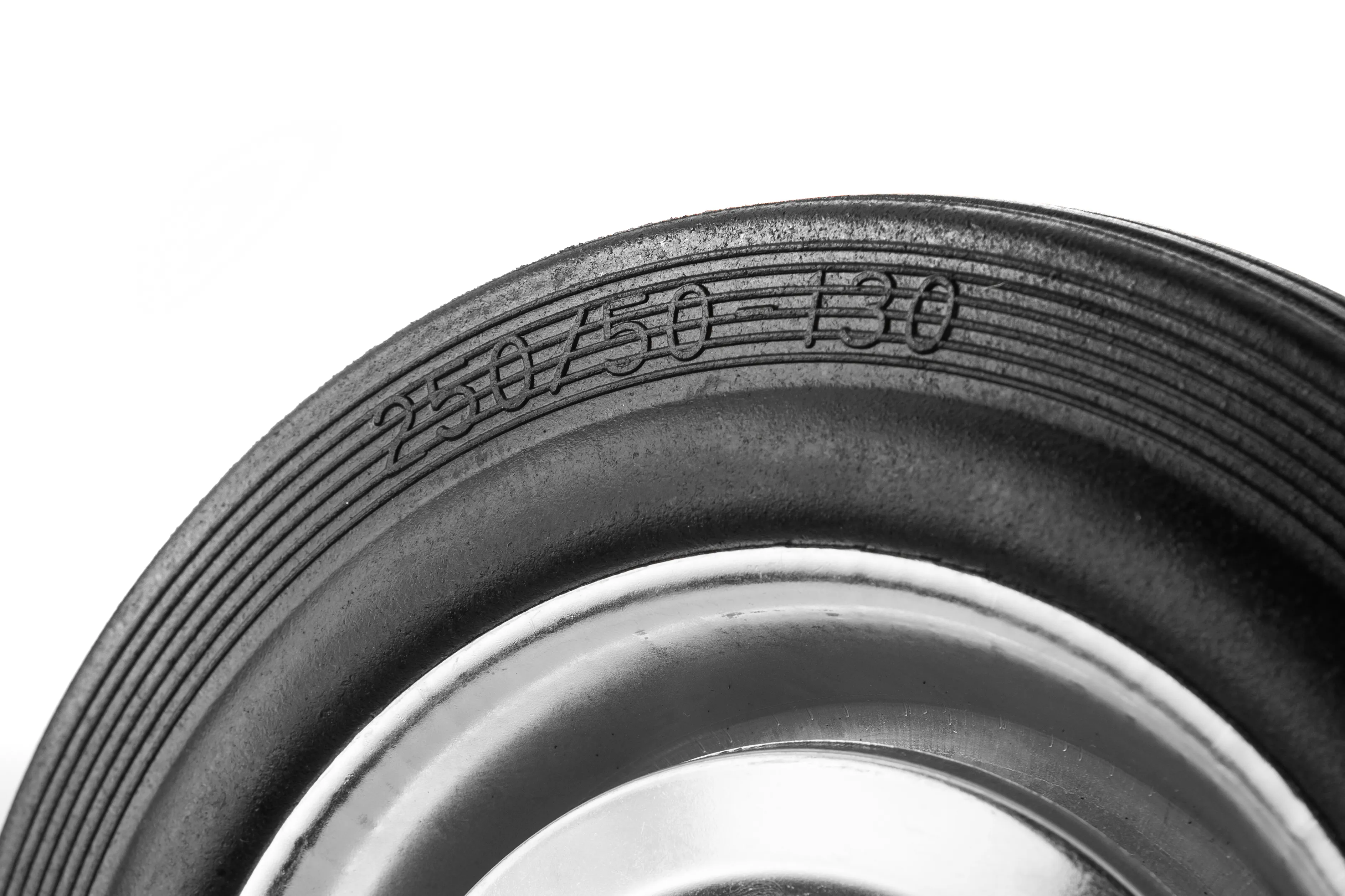 Промышленное колесо 250 мм (площадка, неповоротное, черная резина, роликоподшипник) - FC 85